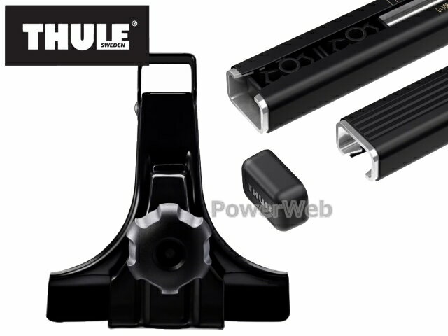 [951 7124] THULE トヨタ ランドクルーザー・プラド 90系 ルーフレール無車 H8/5〜H14/10 ZJ9# ベースキャリアセット 1台分