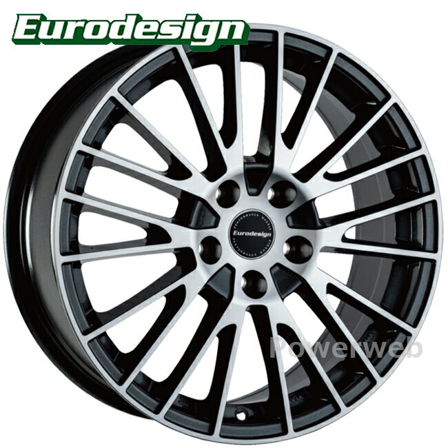 [ホイールのみ単品4本セット] Eurodesign CALWER 18インチ×7.5J PCD：108 穴数：5 インセット：45 ガンメタリック+マシニング ECA7518545108T ユーロデザイン カルヴァー 阿部商会