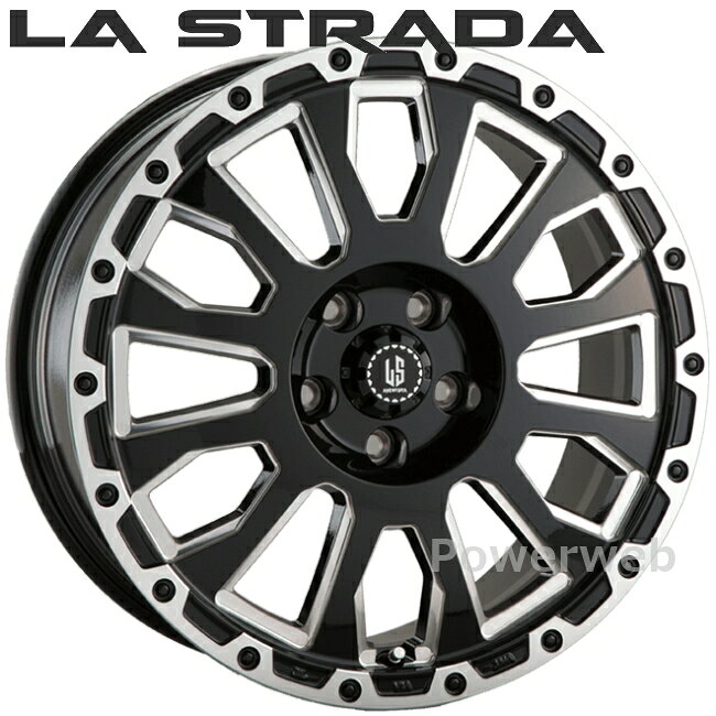 [ホイールのみ単品4本セット] LA STRADA AVENTURA 17インチ×7.0J PCD：114.3 穴数：5 インセット：38 グロスブラック+ミリング LA770K38GBM ラ ストラーダ アヴェンチュラ 阿部商会