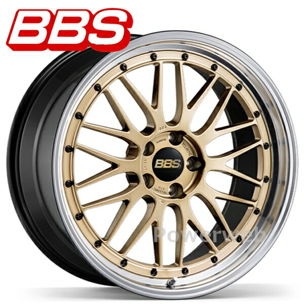 [ホイールのみ単品4本セット] BBS LM 18インチ×8.0J PCD：114.3 穴数：5 インセット：40 ＜ディスク＞ゴールド＜リム＞ブラックブライトダイヤカット (GL-BKBD)