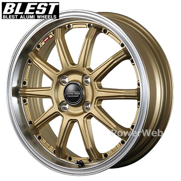 [ホイール1本(単品)] BLEST BAHNS TECH S10-DP 15インチ×4.5J PCD：100 穴数：4 インセット：45 セミグロスゴールド