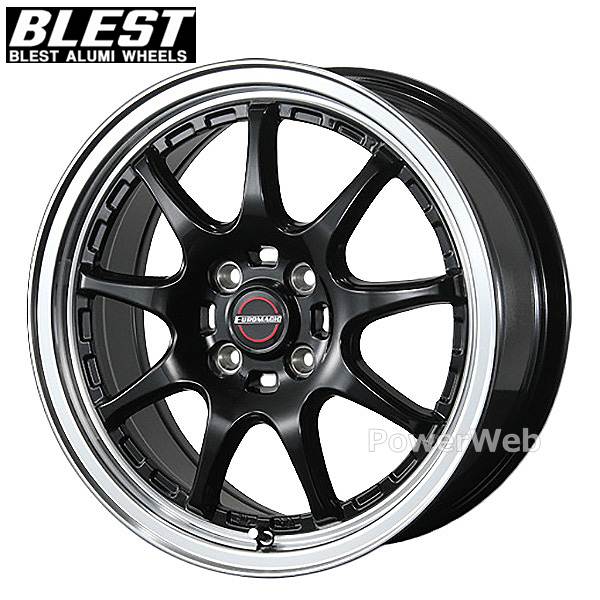 [ホイールのみ単品4本セット] BLEST EUROMAGIC Type SC-9 15インチ×6.0J PCD：100 穴数：4 インセット：48 グロスブラック(2)
