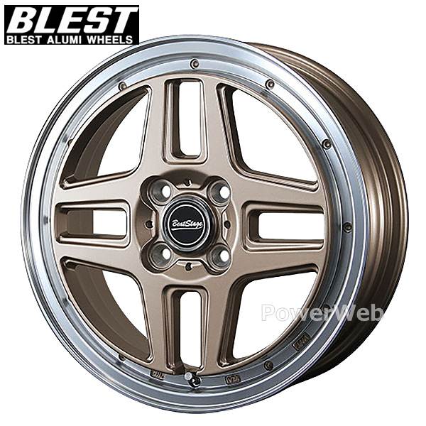 [ホイールのみ単品4本セット] BLEST BeatStage WT-C 15インチ×5.0J PCD：100 穴数：4 インセット：45 アンティークブロンズ