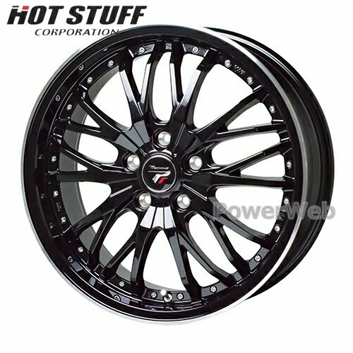 [ホイールのみ単品4本セット] Precious HM-3 17インチ×7.0J PCD：114.3 穴数：5 インセット：38 メタリックブラック＆リムポリッシュ (MB/リムP) HOT STUFF