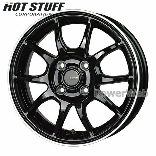 [ホイール1本(単品)] G.speed P06 14インチ×4.5J PCD：100 穴数：4 インセット：45 メタリックブラック＆リムポリッシュ (BK/リムP) HOT STUFF