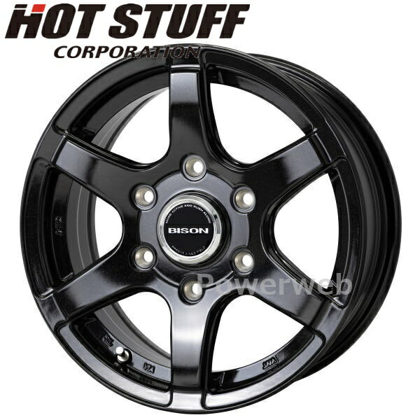 [ホイールのみ単品4本セット] BISON BN-04 15インチ×6.0J PCD：139.7 穴数：6 インセット：44 メタリックブラック(MBK) HOT STUFF