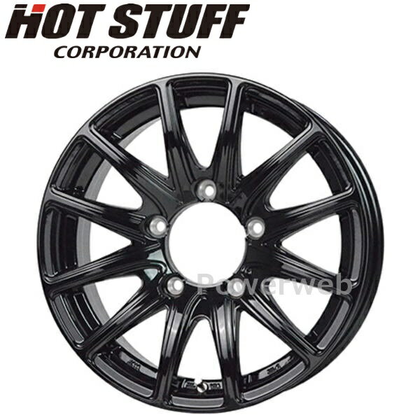 [ホイールのみ単品4本セット] BISON BN-01 16インチ×5.5J PCD：139.7 穴数：5 インセット：22 メタリックブラック(MBK) HOT STUFF