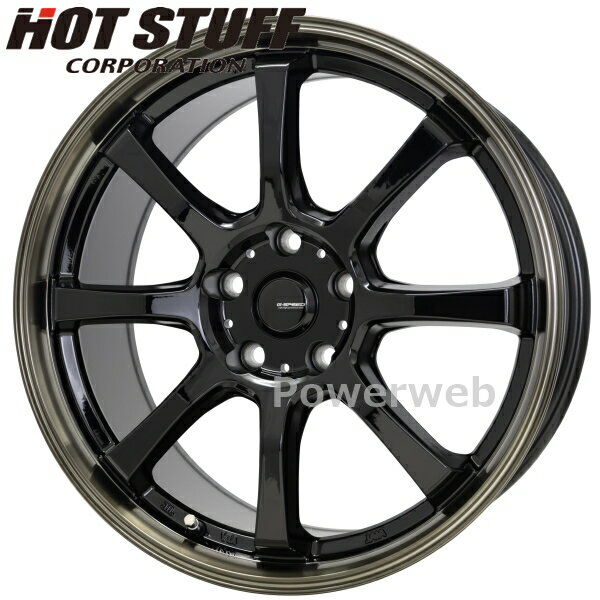 [ホイールのみ単品4本セット] G.speed P-08 17インチ×7.0J PCD：114.3 穴数：5 インセット：48 ブラック＆ブロンズクリア ジースピード P08 HOT STUFF