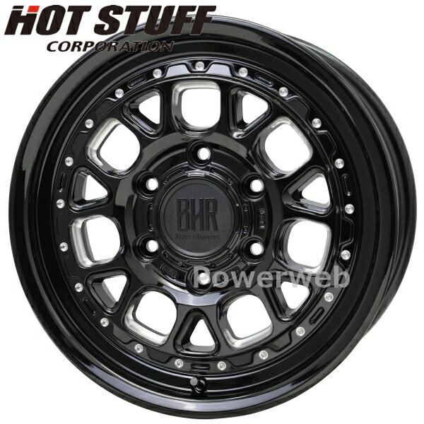 [ホイール1本(単品)] BARKLEY HARDROCK HURON 16インチ×6.5J PCD：139.7 穴数：6 インセット：48 グロスブラックマシニング ヒューロン HOT STUFF