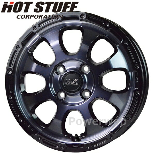 [ホイール1本(単品)] MAD CROSS GRACE 12インチ×4.00B PCD：100 穴数：4 インセット：43 ブラッククリア＆リムブラック (BKC/BK) マッド クロス グレイス HOT STUFF (ホットスタッフ)