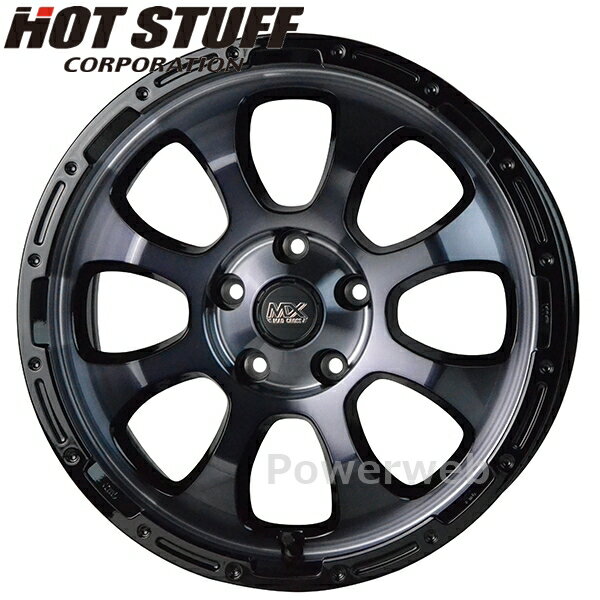 [ホイール1本(単品)] MAD CROSS GRACE 16インチ×7.0J PCD：114.3 穴数：5 インセット：38 ブラッククリア＆リムブラック (BKC/BK) マッド クロス グレイス HOT STUFF (ホットスタッフ)