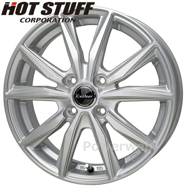 [ホイール1本(単品)] Exsteer ST 14インチ×5.0J PCD：100 穴数：4 インセット：38 シルバー (S) エクスター S-T HOT STUFF (ホットスタッフ)