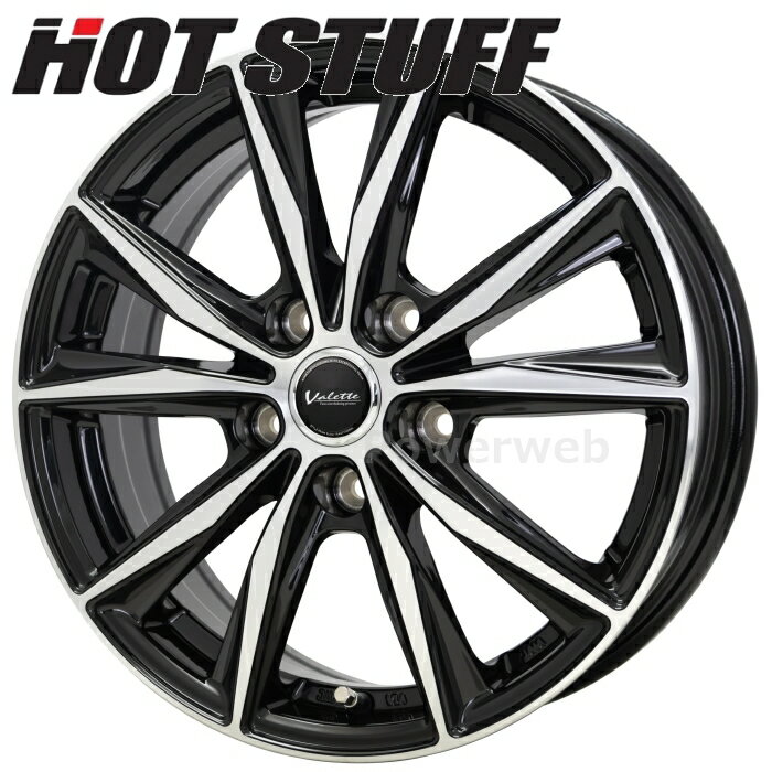 [ホイール1本(単品)] Valette Sting 17インチ×7.0J PCD：114.3 穴数：5 インセット：48 ブラックポリッシュ (BK/P) (ヴァレット スティング) HOT STUFF (ホットスタッフ)