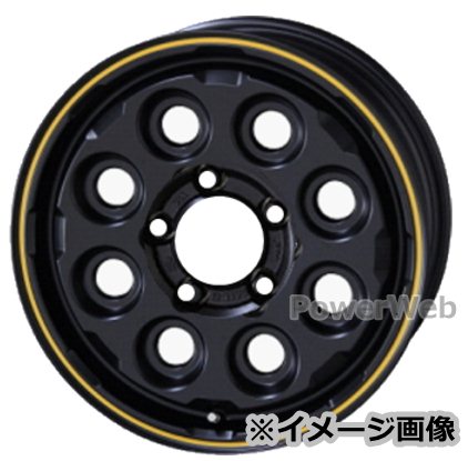 [ホイール1本(単品)] / KYOHO PPX Mil:8 / 16インチ×5.5J PCD：139.7 穴数：5 インセット：20 / セミグロスブラック/イエローライン