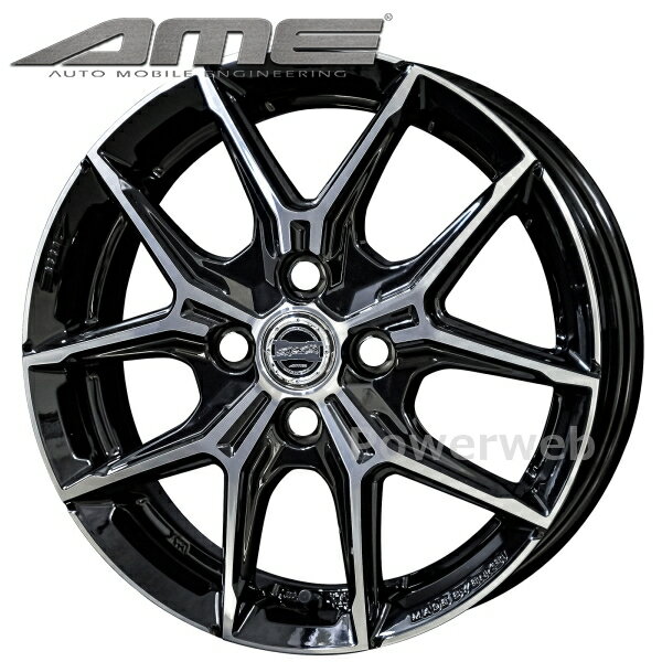 [ホイール1本(単品)] SMACK +EK M1 14インチ×4.5J PCD：100 穴数：4 インセット：45 グロスブラック×ポリッシュ (KYOHO AME/共豊/スマック)