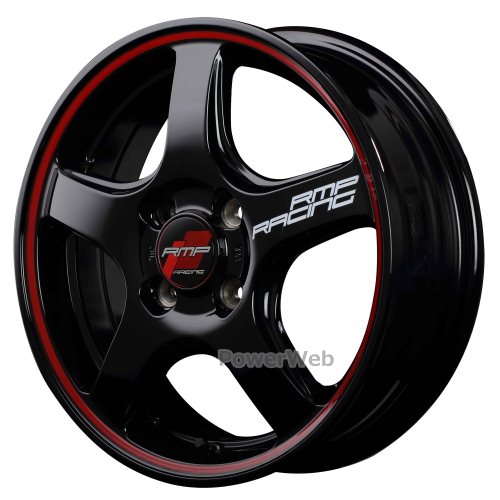[ホイールのみ単品4本セット] MID RMP RACING R50 ブラックリムレッドライン 16インチ×6.0J PCD：100 穴数：4 インセット：43