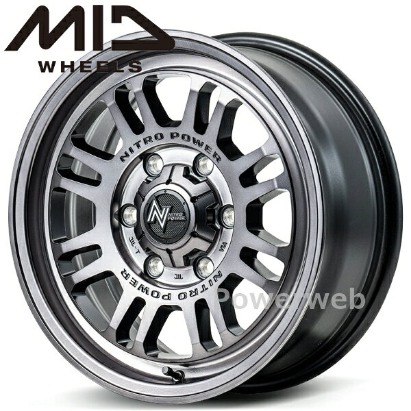 [ホイールのみ単品4本セット] MID NITRO POWER M16 ASSAULT 15インチ×6.0J PCD：139.7 穴数：6 インセット：33 スティールクリア