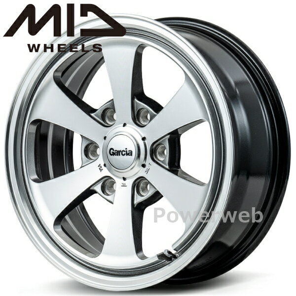 [ホイールのみ単品4本セット] MID GARCIA Dallas6 15インチ×6.0J PCD：139.7 穴数：6 インセット：33 ポリッシュ/ライングレー