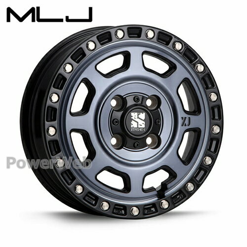 乐天商城 - [ホイール1本(単品)] MLJ XTREME-J XJ07 12インチ×4.0J PCD：100 穴数：4 インセット：42 グロスブラック/マシンインディゴ