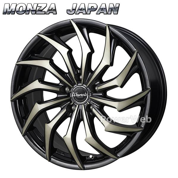 [ホイールのみ単品4本セット] MONZA JAPAN / Warwic HARVEL (BKC) 18インチ×8.0J PCD：114.3 穴数：5 インセット：40