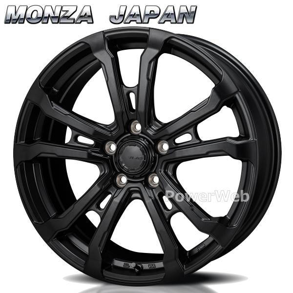 [ホイールのみ単品4本セット] MONZA JAPAN HI BLOCK VILAS 17インチ×7.0J PCD：114.3 穴数：5 インセット：38 サテンブラック