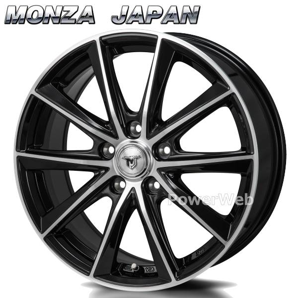 [ホイールのみ単品4本セット] MONZA JAPAN JP STYLE MJ01 17インチ×7.0J PCD：114.3 穴数：5 インセット：48 ブラックメタリック/ポリッシュ