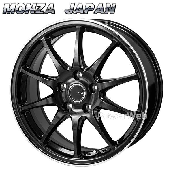  MONZA JAPAN JP STYLE R10 16インチ×6.5J PCD：114.3 穴数：5 インセット：45 パールブラック/フランジカットポリッシュ