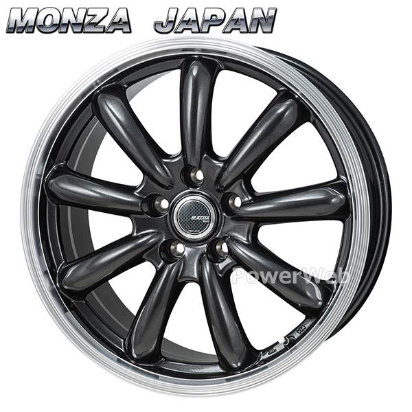 [ホイール1本(単品)] MONZA JAPAN JP STYLE Bany 15インチ×6.0J PCD：100 穴数：5 インセット：45 スーパーダークガンメタ/リムポリッシュ
