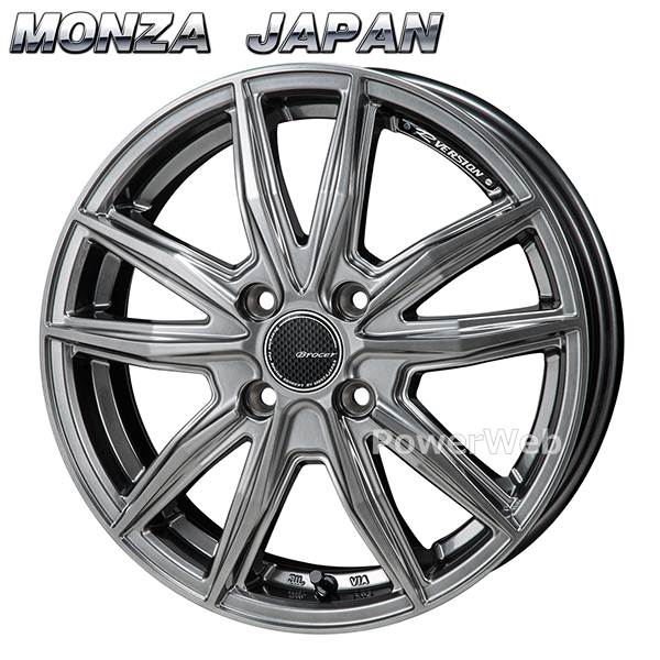 [ホイールのみ単品4本セット] MONZA JAPAN R Version Brocer 15インチ×5.5J PCD：100 穴数：4 インセット：43 ジャニックハイパーブラック