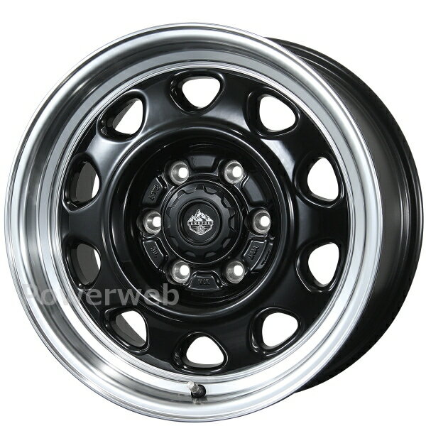 [ホイールのみ単品4本セット] TOPY LANDFOOT SWZ 15インチ×5.5J PCD：139.7 穴数：6 インセット：45 グロスブラック/リムポリッシュ (GB/RP) トピー ランドフット