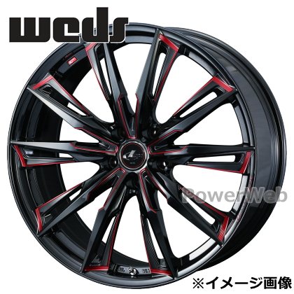 [ホイールのみ単品4本セット] LEONIS GX (レオニス GX) 18インチ×8.0J PCD：114.3 穴数：5 インセット：42 ブラック/SCマシニング[レッド] (BK/SC(RED)) Weds