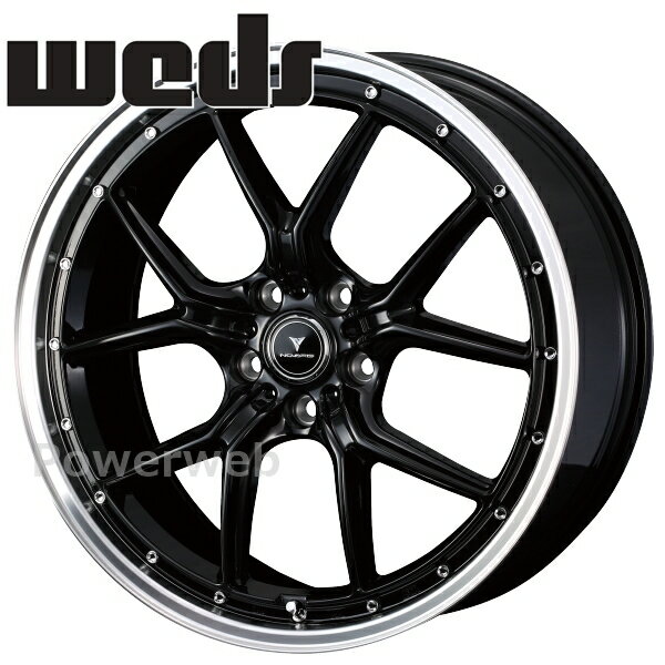 [ホイール1本(単品)] Weds NOVARIS ASSETE S1 18インチ×7.5J PCD：114.3 穴数：5 インセット：53 ブラック/リムポリッシュ (BLK/P)