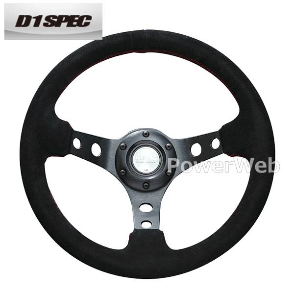 D1 SPEC DSC-70350BSRE DEEP70 バックスキン 35φ レッドステッチ ステアリング