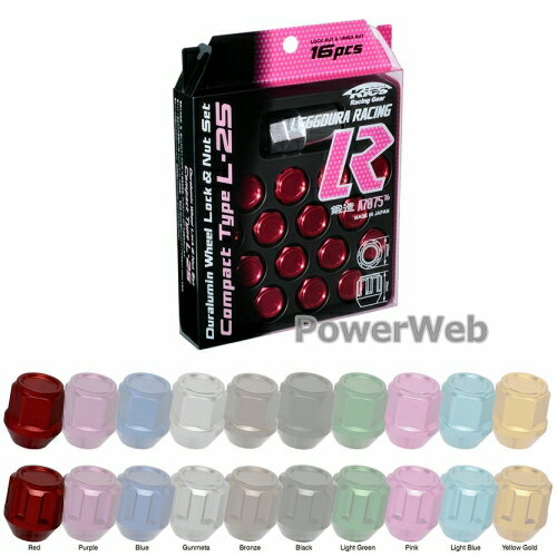 KYO-EI KIL16R レデューラレーシング コンパクト ロック&ナットセット M12×P1.5 19HEX レッド テーパー60° 全長:25mm 入数:ロック4個/ナット12個