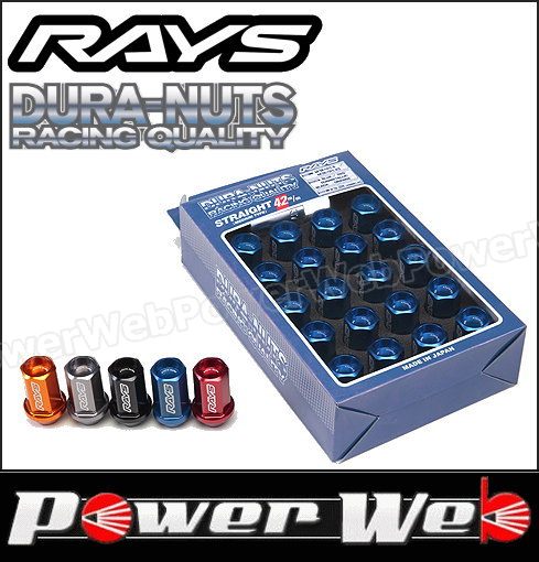 RAYS (レイズ) DURA-NUTS L42 ジュラルミンロック ナットセット ストレートタイプ 5H用 M12×1.5 レッドアルマイト 19HEX 20個セット 品番:74020001003RD