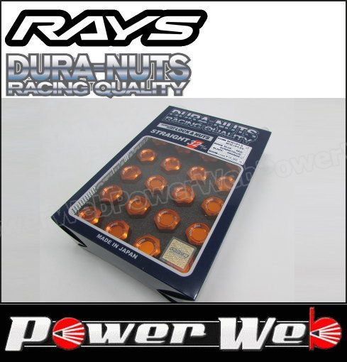RAYS (レイズ) DURA-NUTS L32 ジュラルミンロック&ナットセット ストレートタイプ 5H用 M12×1.25 オレンジアルマイト 19HEX 20個セット 品番:74020001110OR
