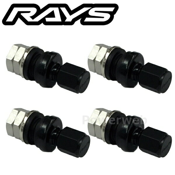 RAYS No.61 INSIDE ALUMINUM AIR VALVE RAYS BK エアバルブ 4個セット 65050000006BK [メール便]