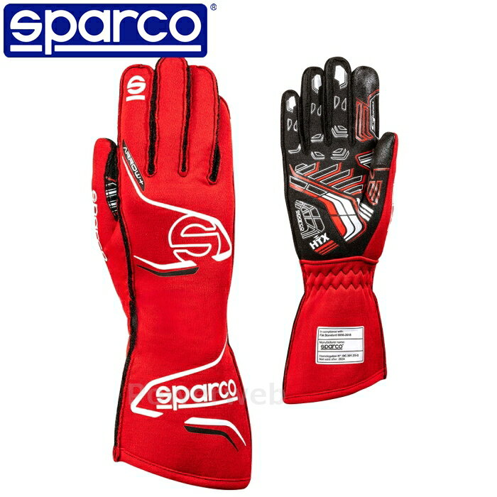 樂天商城 - SPARCO ARROW+ (アロー プラス) レーシンググローブ 00131911RSNR レッド/ブラック(RSNR) L(11) 認証：FIA 8856-2018 スパルコ