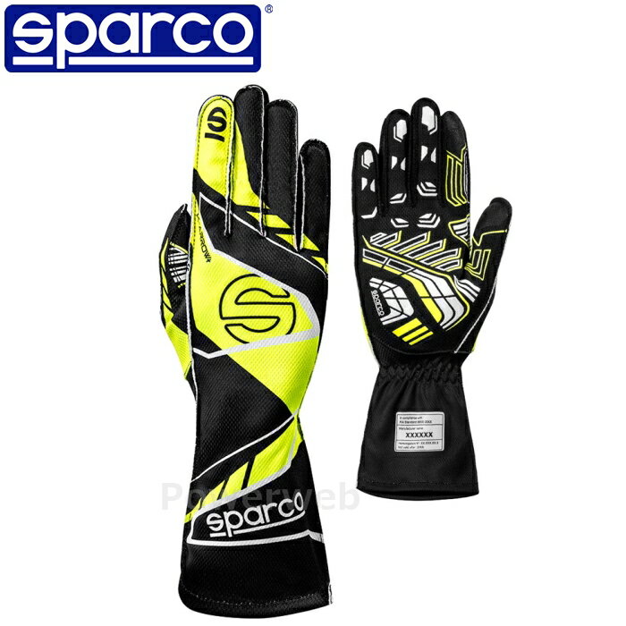 SPARCO K-ARROW (Kアロー プラス) レーシングカートグローブ BKG0003B0K08012 イエロー(K08) XL(12) 認証：FIA 8877-2022 スパルコ