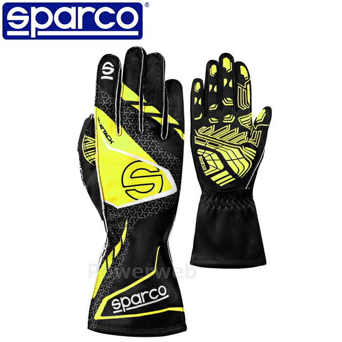 SPARCO K-ATTACK (Kアタック) レーシングカートグローブ BKG0004B0K08009 ブラック/イエロー(K08) S(09) スパルコ [メール便]