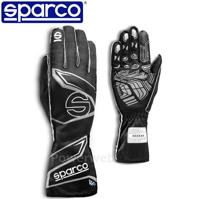 SPARCO K-ARROW WP (Kアロー プラス ウォータープルーフ) レーシングカートグローブ BKG0006B0K10005 ブラック(K10) XXXXS(05) 認証：FIA 8877-2022 スパルコ