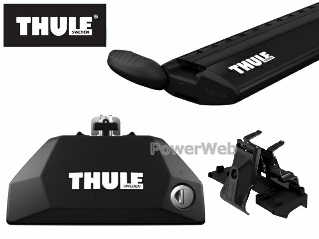 THULE [フット:7106 ウイングバーEVO ブラック:7113B キット:KIT6045] アウディ Q5 スポーツバック ダイレクトレール付車 2021～ ベースキャリアセット 1台分