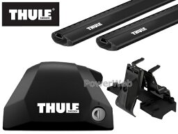 THULE [フット:7206 ウイングバーエッジ ブラック:7213B/7213B キット:KIT6043] BMW 3シリーズ ツーリング (E91)ダイレクトルーフレール付車 2010～ ベースキャリアセット 1台分