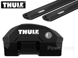 THULE [フット:7204 ウイングバーエッジ ブラック:7214B/7214B] JEEP グランドチェロキー ルーフレール付車 2005～ ベースキャリアセット 1台分