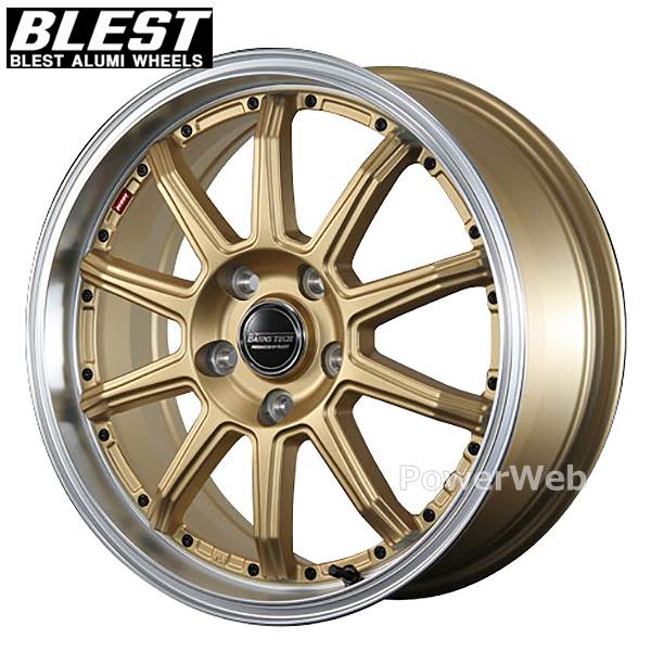 BLEST BAHNS TECH S10-DP 16インチ 6.0J PCD:100 穴数:5 inset:45 セミグロスゴールド (ブレスト バーンズテック S10DP) [ホイール4本セット]