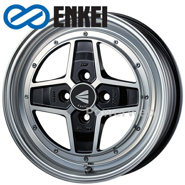 ENKEI (エンケイ) APACHE 2 (アパッチ2) 15インチ 5.0J PCD:100 穴数:4 inset:45 マシニングブラック ホイール単品4本セット kh