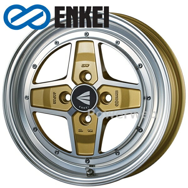 ENKEI (エンケイ) APACHE 2 (アパッチ2) 15インチ 5.0J PCD:100 穴数:4 inset:45 マシニングゴールド kh