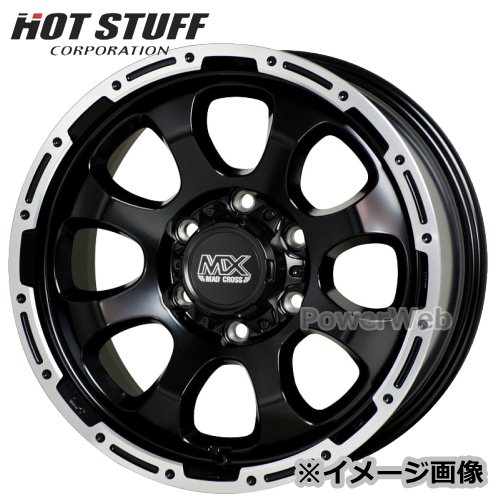 MAD CROSS GRACE (マッドクロス グレイス) 15インチ 6.0J PCD:139.7 穴数:6 inset:44 セミグロスブラック＆リムポリッシュ HOT STUFF [ホイール4本セット]