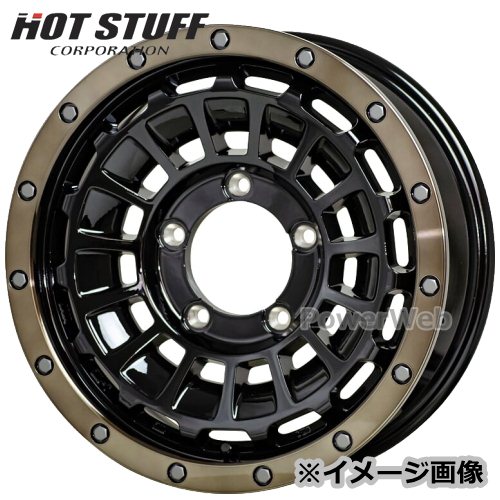 BARKLEY HARDROCK ROGAN (バークレイ ハードロック ローガン) 16インチ 5.5J PCD:139.7 穴数:5 inset:20 ブラック＆リムポリッシュ+ブロンズクリア HOT STUFF [ホイール4本セット]