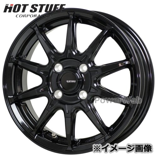 G.speed G05 (Gスピード G-05) 14インチ 4.5J PCD:100 穴数:4 inset:45 メタリックブラック HOT STUFF ホイール4本セット